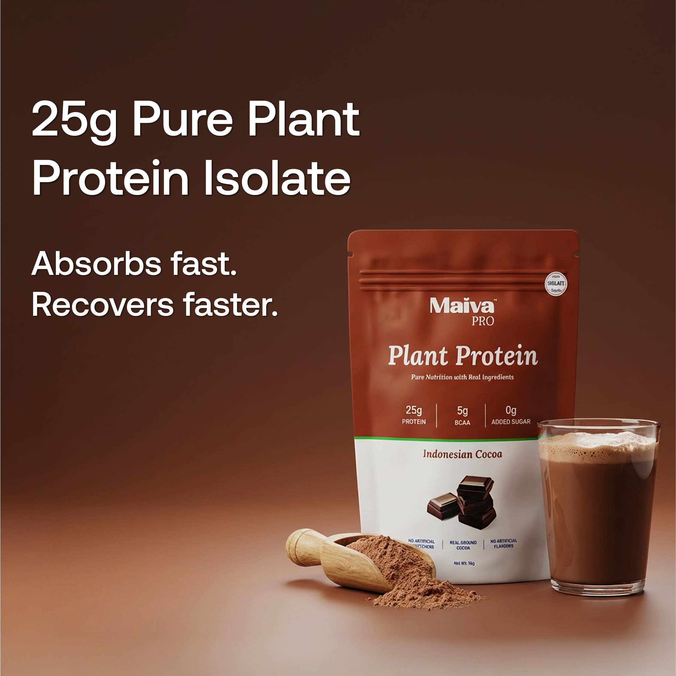  Plant Protein Powder -  Indonesian Cocoa (value pack) - front and back image