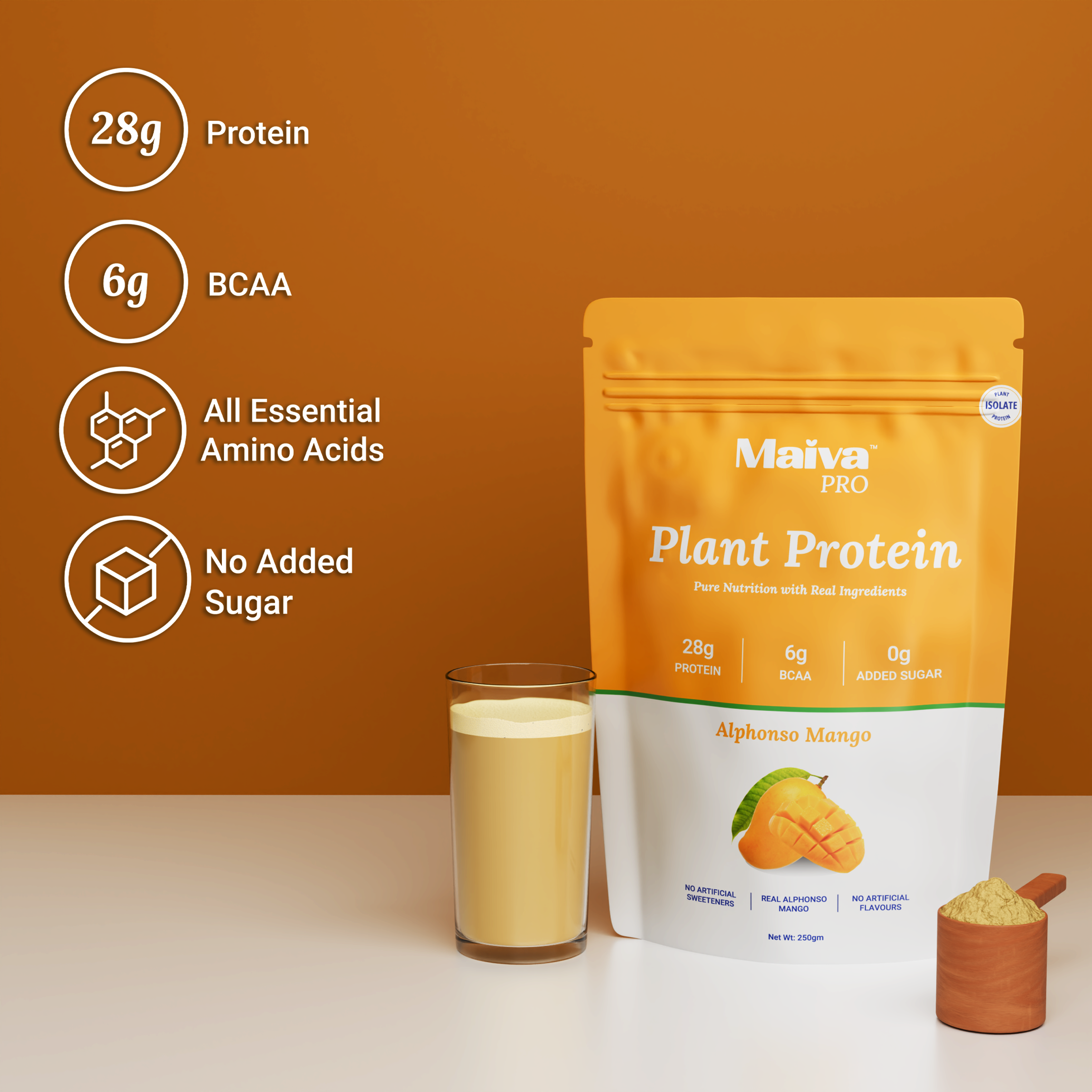  Plant Protein Powder -  Alphonso Mango (value pack) - usp