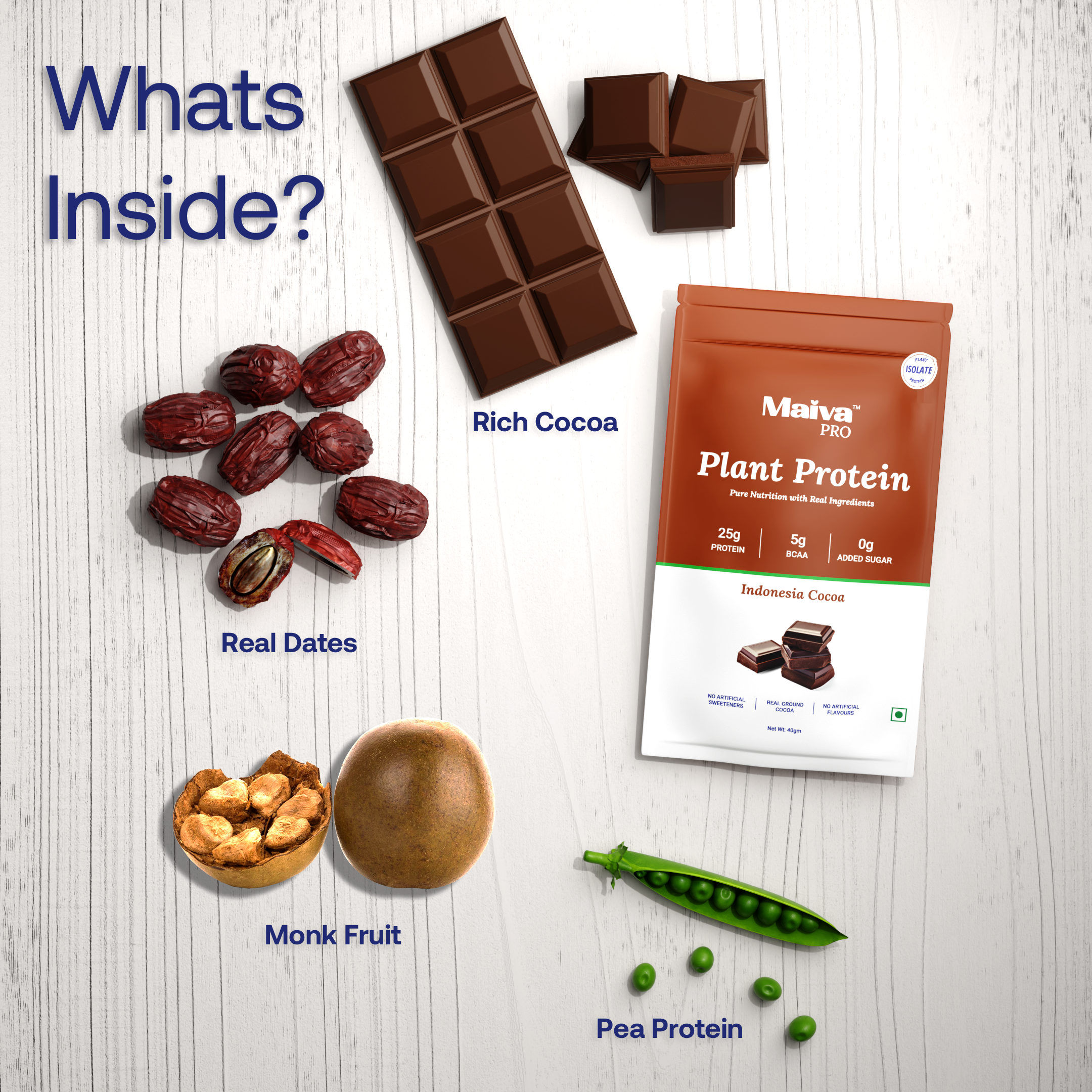  Plant Protein Powder -  Indonesian Cocoa (value pack) - ingredients 