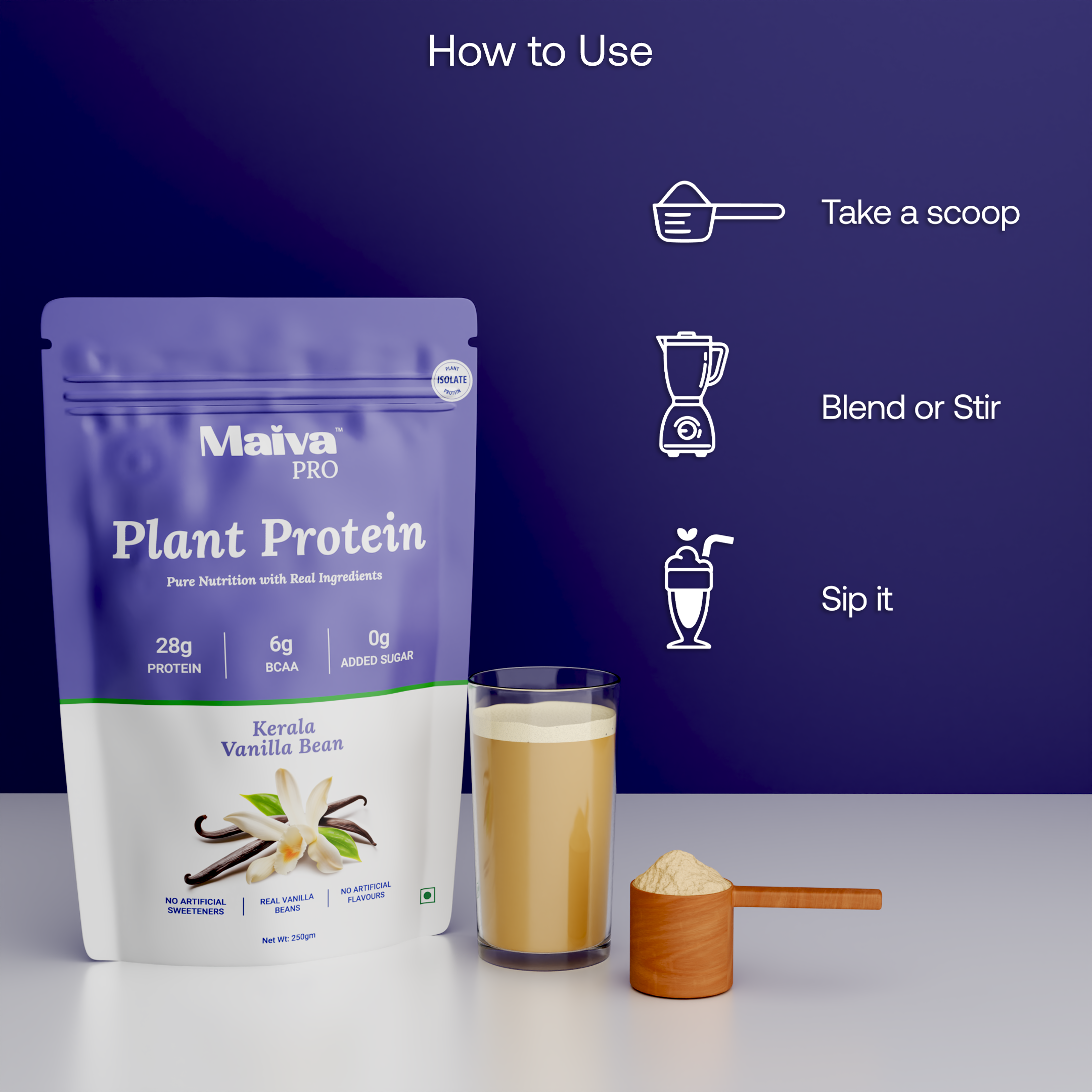  Plant Protein Powder -  Kerala Vanilla Bean (value pack) - how to use