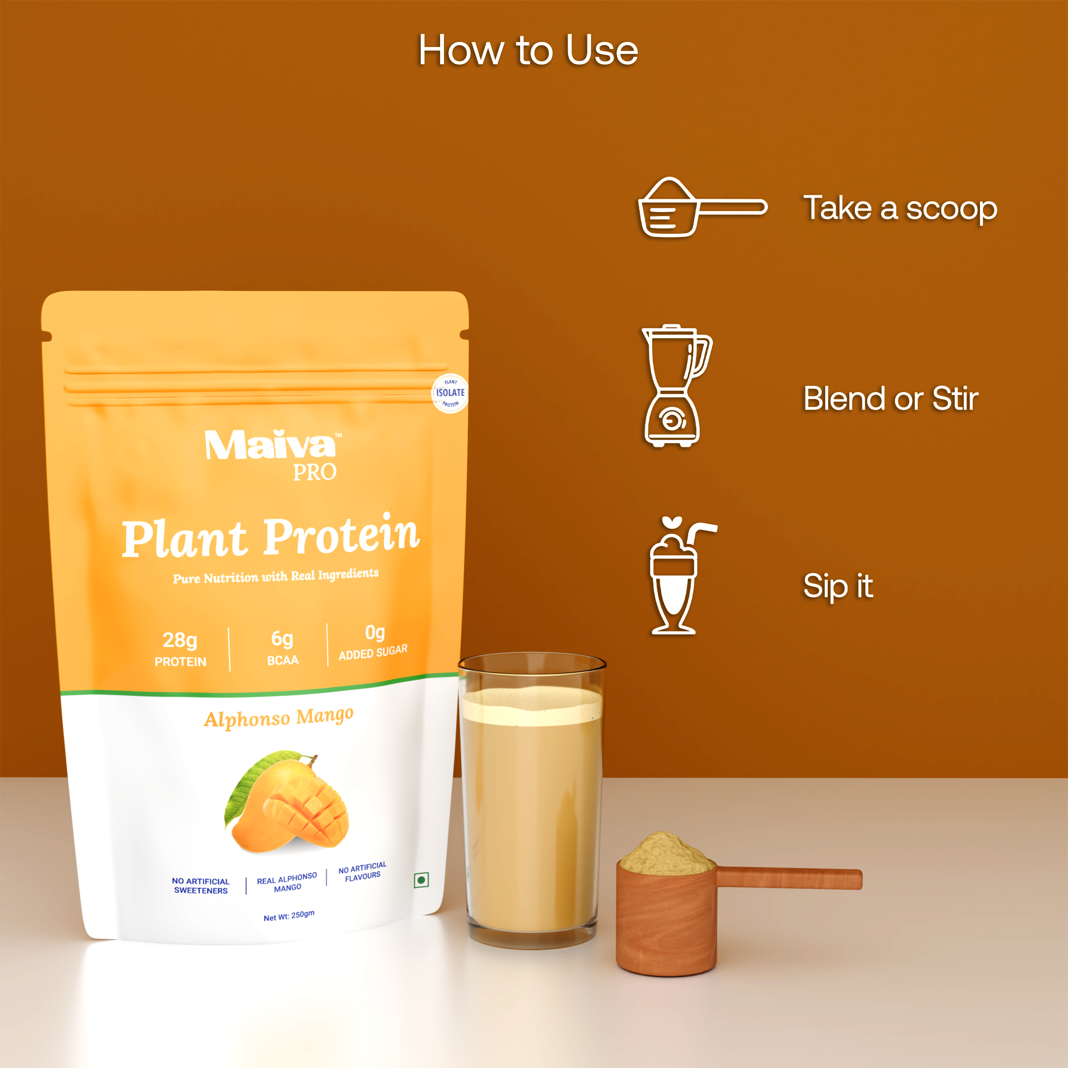  Plant Protein Powder -  Alphonso Mango (value pack) -  how to use