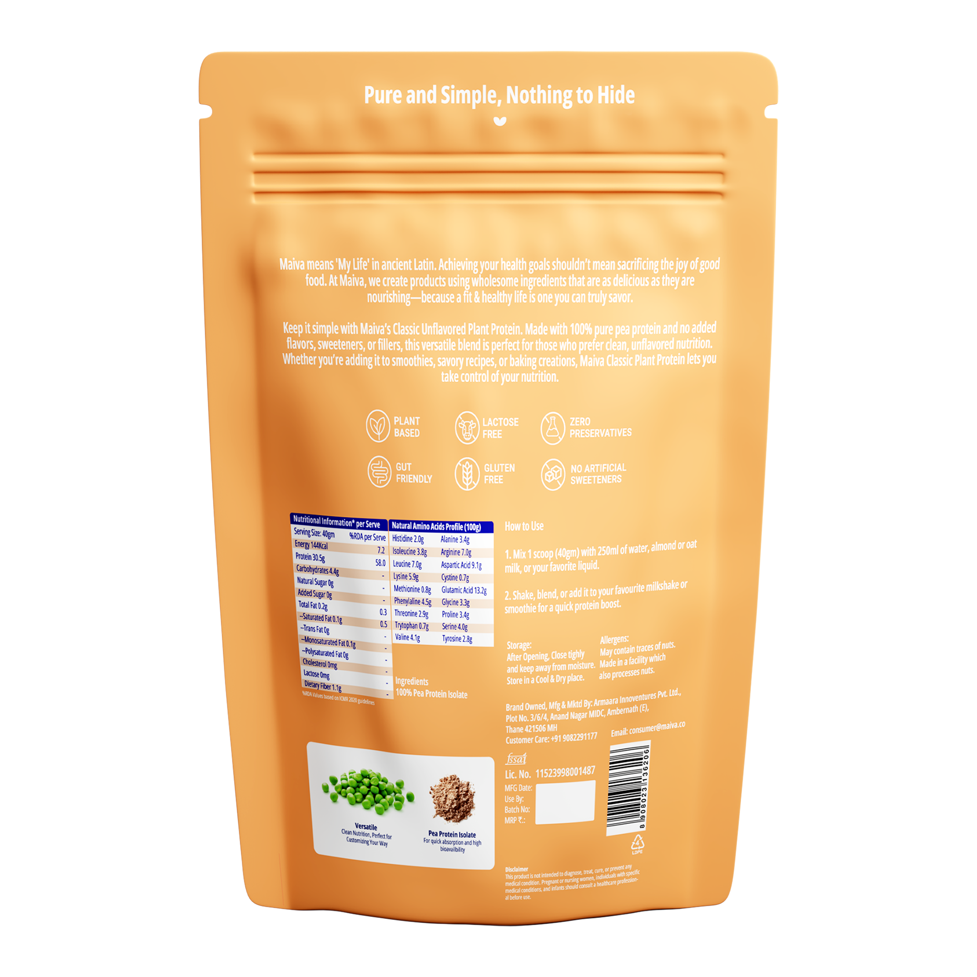  Plant Protein Powder -  Classic Unflavoured (value pack) - back image